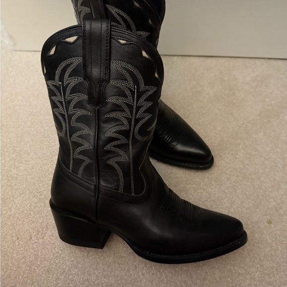 Tecovas Jolene Black Leather Cowgirl Boots - Picture 3 of 7